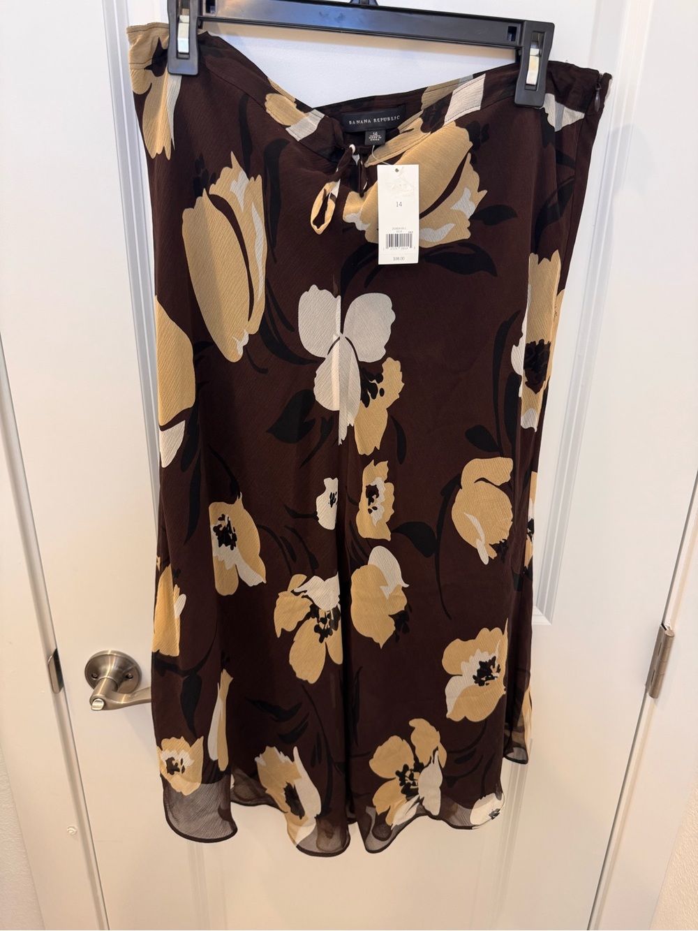Banana Republic Brown Floral Midi Skirt